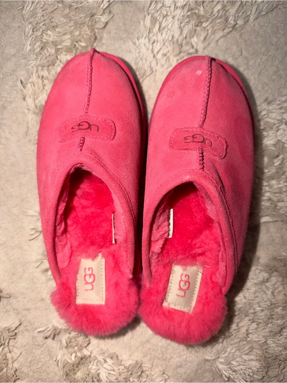 UGG Hot Pink Sheepskin Slip-Ons